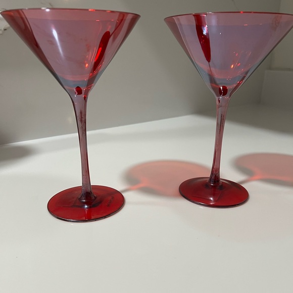 Crimson Red Artland Martini Glass Pair (2) 8 oz - Picture 2 of 6